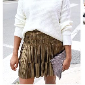 Gold metallic skirt
